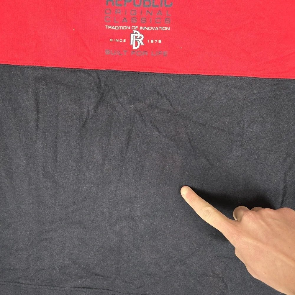 Vintage Banana Republic Shirt Mens Large Blue‎ Red Logo USA Made 80s NWT *READ